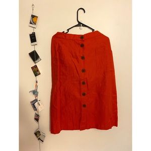 Orange Button Up Skirt
